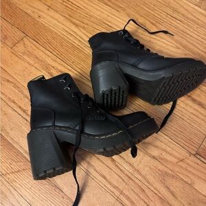 Black Chunky Heel Ankle Boots